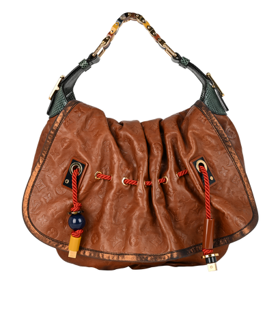 Kalahari, &pound;1,350, Handbags, Brown/Green, Leather/Snake, Front view